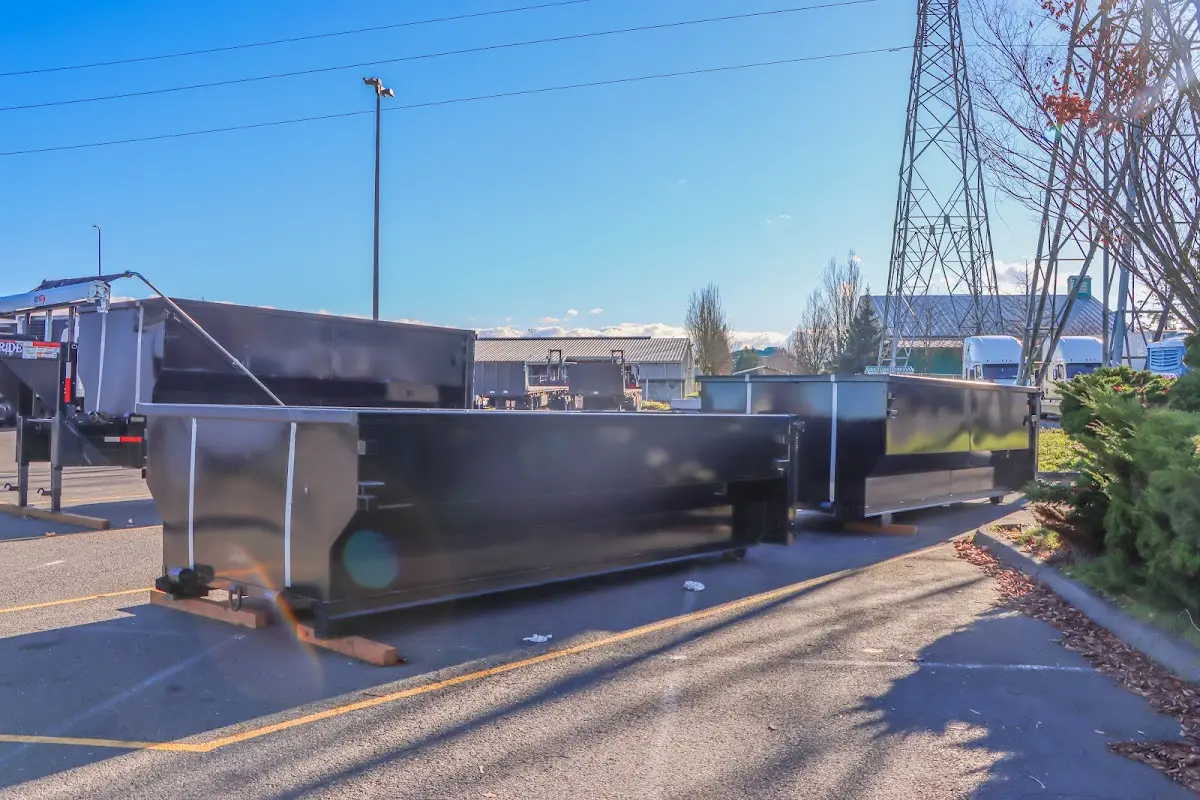 Roll-off dumpster ready for waste disposal at job site for Construction Dumpster Rental in Thornton